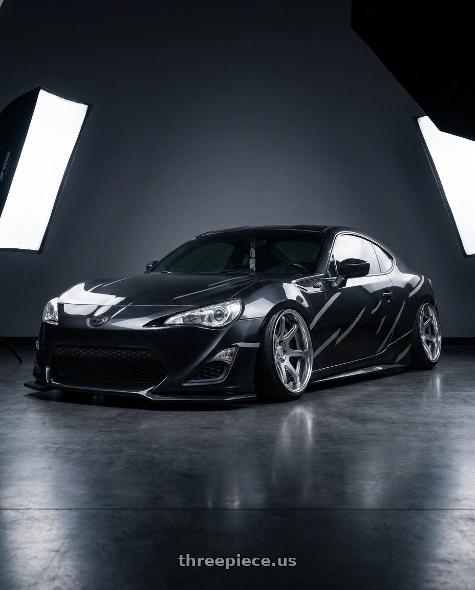 2013 Scion frs with Work Vs-Xx 5x100 18x9.5-19 A Disk Light Grey Silver wheels