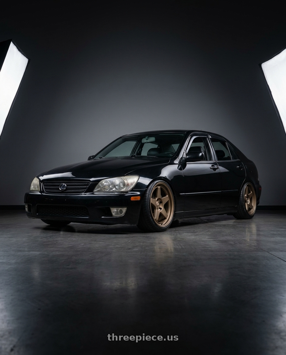 2004 Lexus IS300 Black with Kansei K12B KNP 5x114.3 18x9 12 Bronze wheels