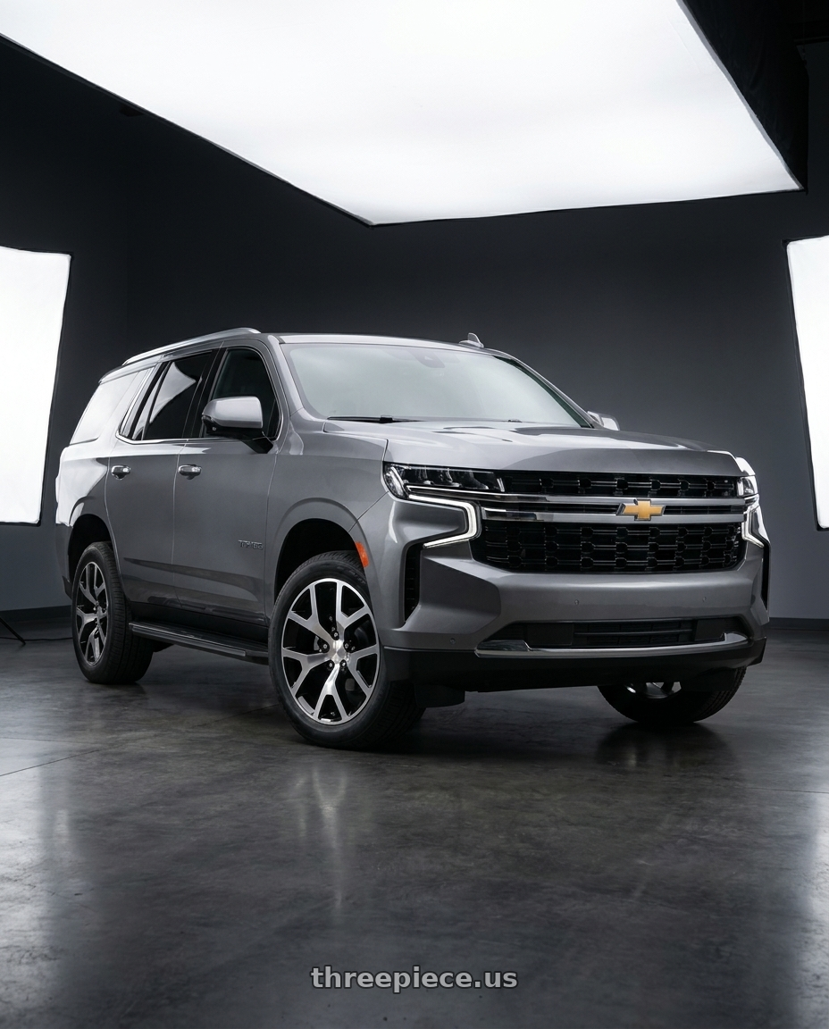 2021 Chevrolet Tahoe LS with Performance Replicas PR169 6X139.7 22X9 +28 GLOSS BLACK WITH MACHINED SPOKES wheels