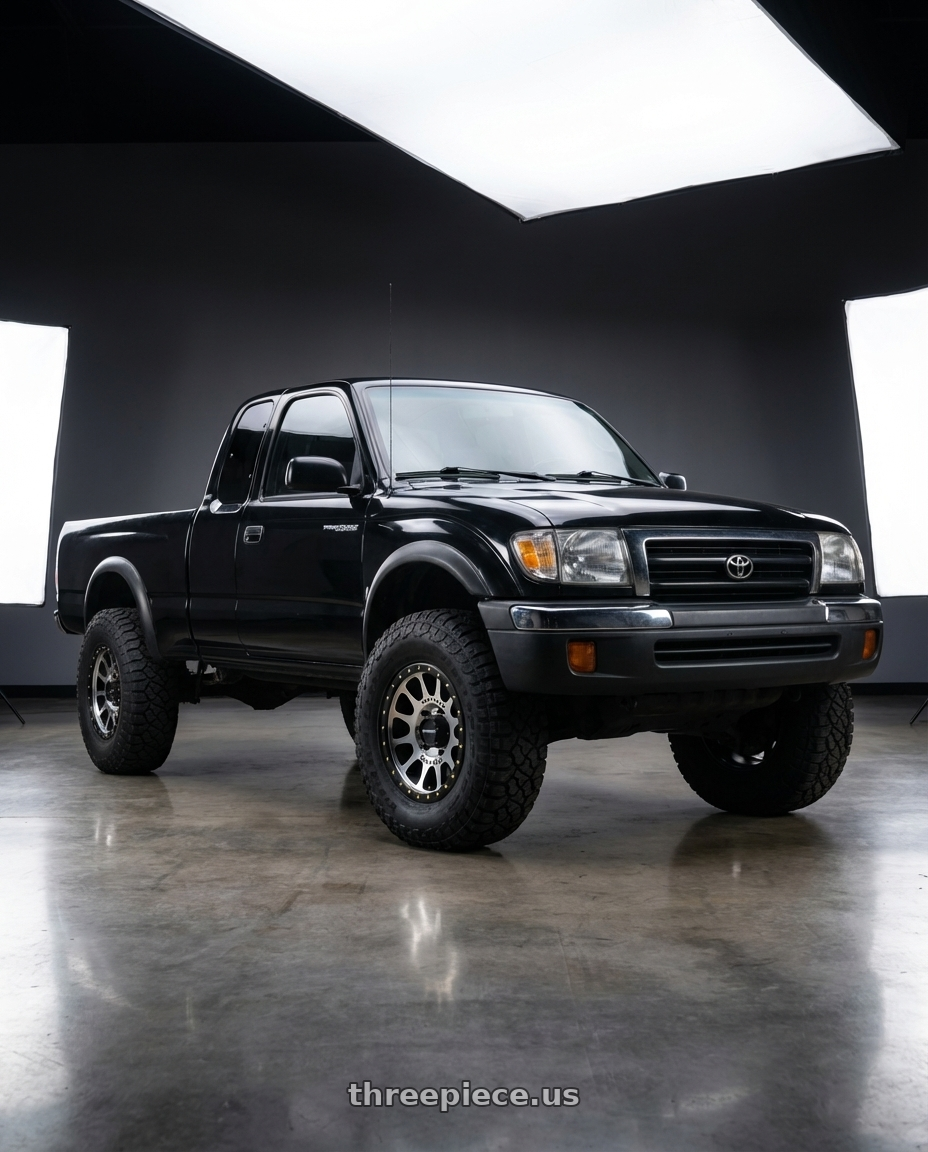 1999 Toyota Tacoma xtra cab black  with Method Race Wheels 305MB NV 6x139.7 17x8.5 +0 MACHINED - MATTE BLACK LIP wheels