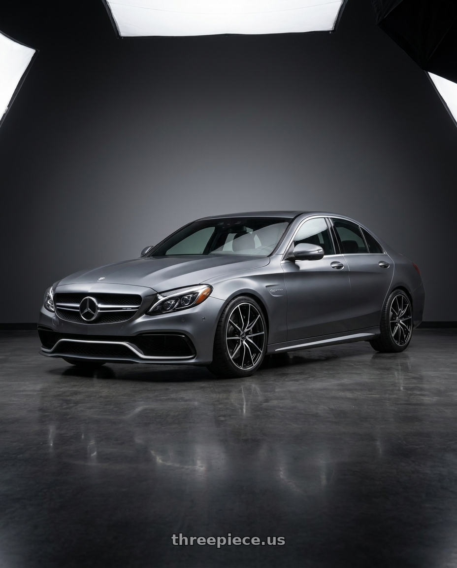 2016 Benz C63S with Enkei DRACO 5x100 18x8+45 Black Machined wheels