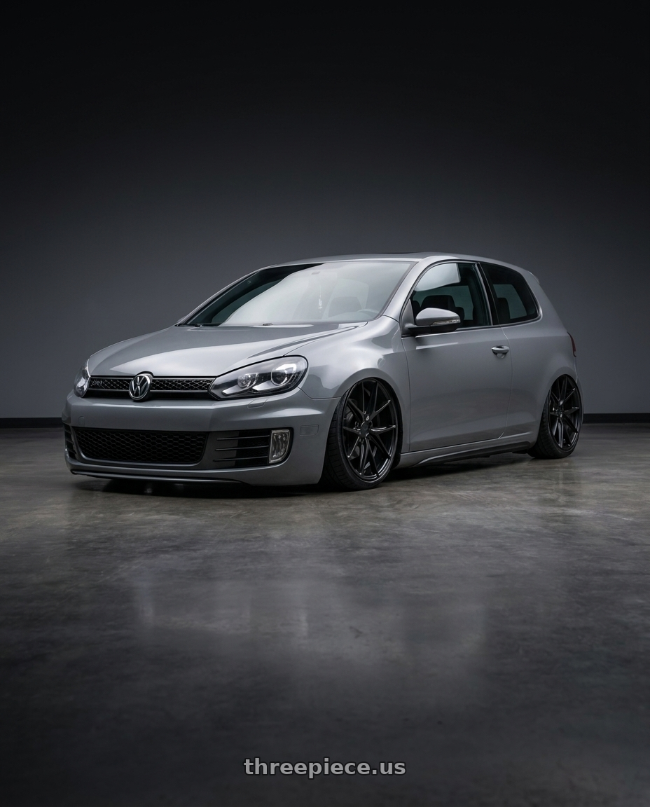 2013 Volkswagen GTI MK6 with Niche 1PC M117 MISANO 5X112 18X9.5 +48 MATTE BLACK wheels