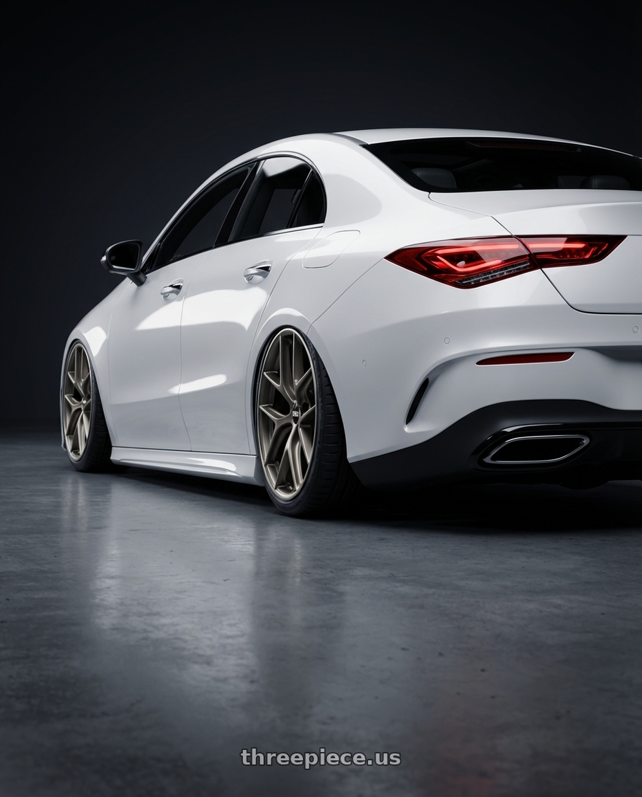 2023 Mercedes-Benz CLA C118 with BBS CC-R 5x112 19x9.5+46 Satin Platinum wheels rear three quarter view slight stretch tires