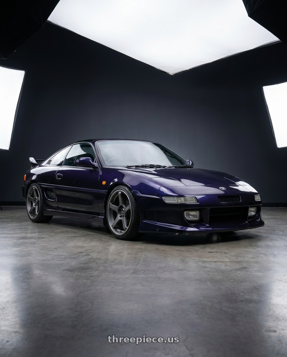 1998 Toyota MR2 with Motegi MR159 BATTLE V 5X114.3 18x8.5 +22 GUNZILLA W/ MACHINED LIP STRIPE wheels