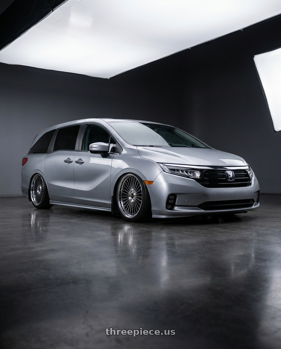 2024 honda odyssey with Work Emitz Black Polish 5x120 19x8.0 +45 wheels