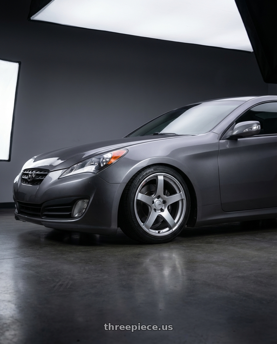 2014 Hyundai Genesis Coupe with Ssr Gtv01 5x114.3 19x8.5+38  GLARE SILVER wheels