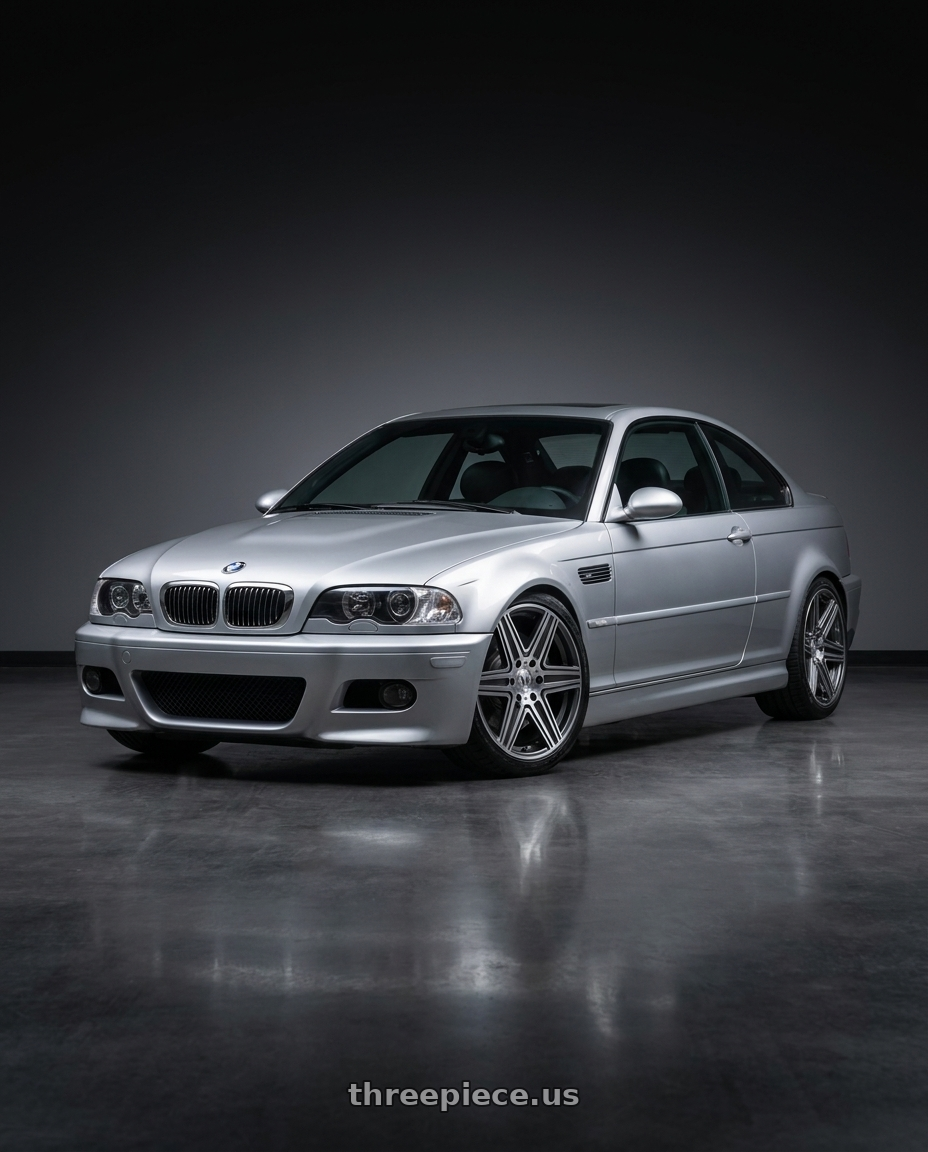 2003 BMW M3 with Mandrus ATLAS 6X130 17X7.5 +56 GUNMETAL W/ MIRROR CUT FACE & LIP wheels