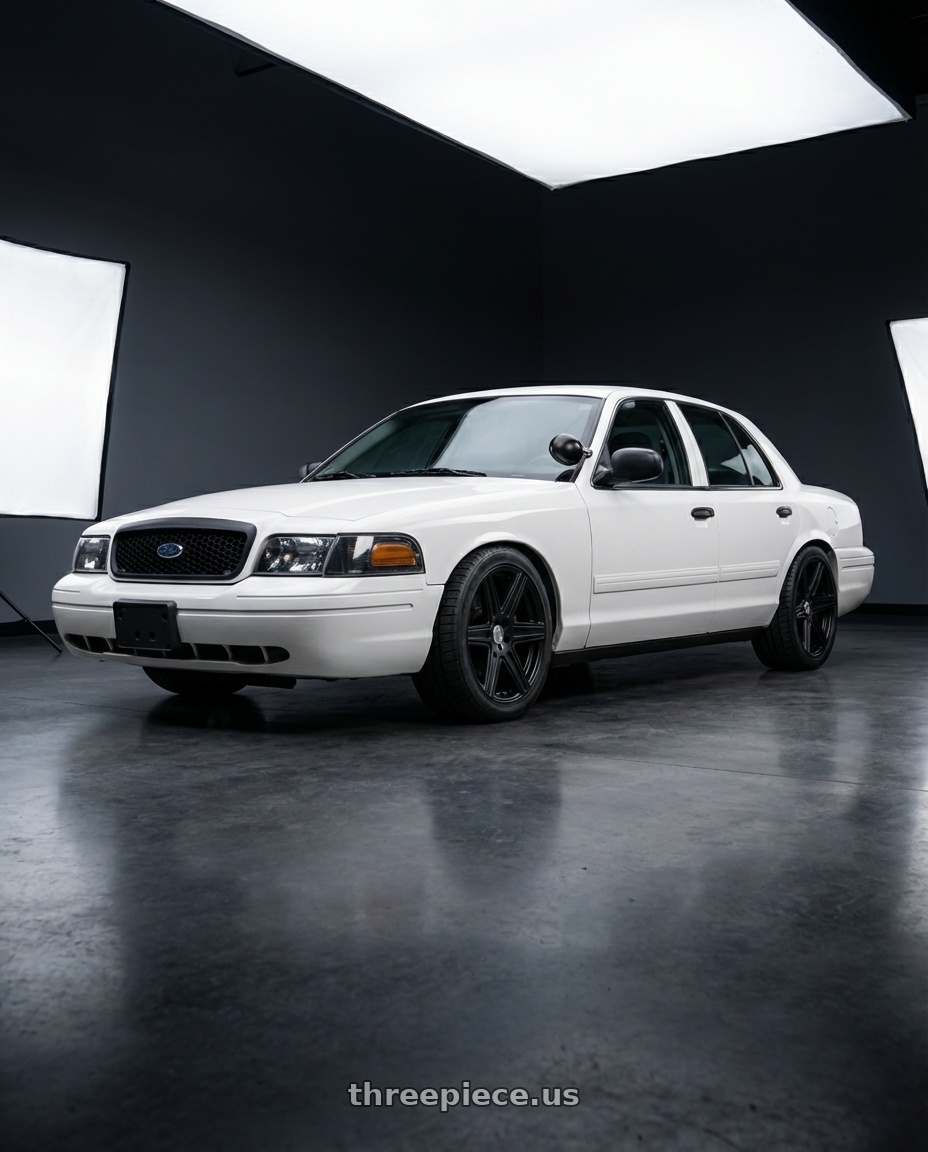 2011 Ford Crown Victoria Police Interceptor with Mandrus ATLAS 6X130 16X7 +52 MATTE BLACK wheels