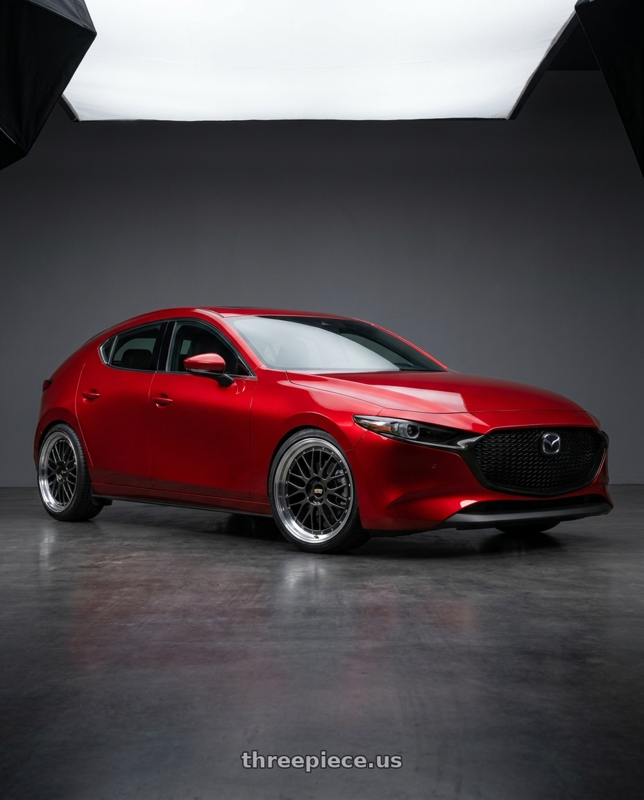2024 Mazda 3 with BBS LM 5x112 19x8.5+32 Diamond Black wheels
