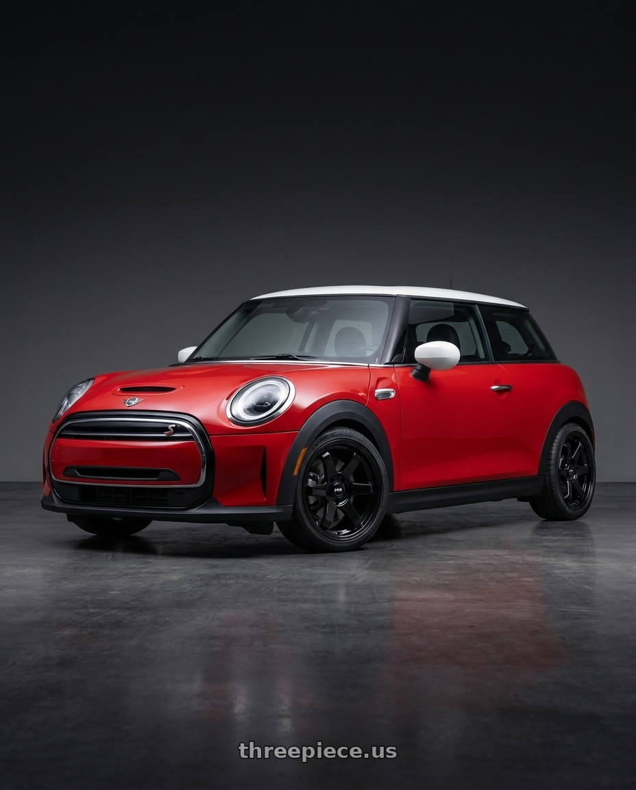 2021 Mini Cooper S with F1R F106 5x114.3 17x8 +35 Gloss Black wheels