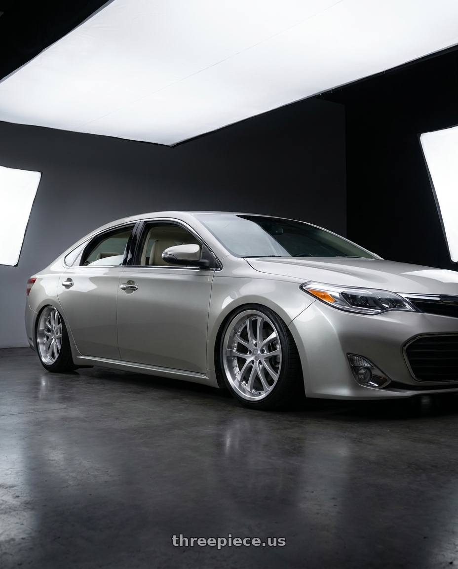 2013 toyota avalon with Vors AR5 5x114.3 19x9.5 +35 Silver Machine Face Lip Chrome Rivet wheels