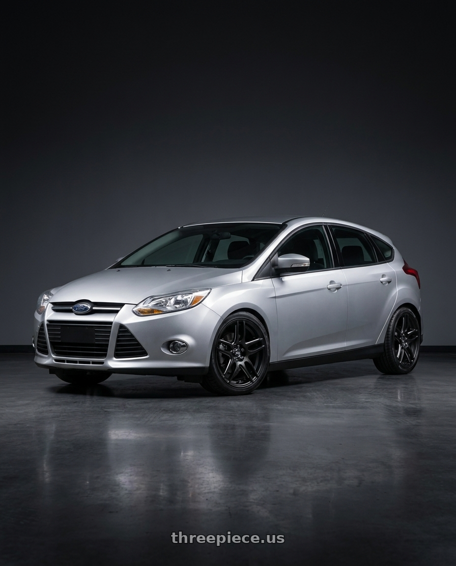 2011 Ford Focus with Niche 1PC M106 NR6 5X100/5X114.3 18X8 +40 MATTE BLACK MILLED wheels