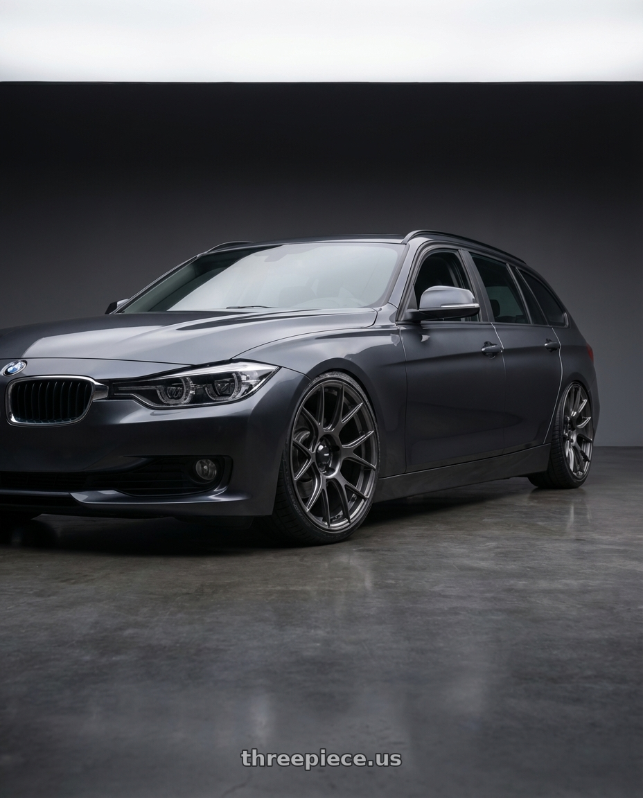 2016 BMW 3 Series F30 with Konig Ampliform 5x120 19x10+28 Dark Metallic Graphite wheels