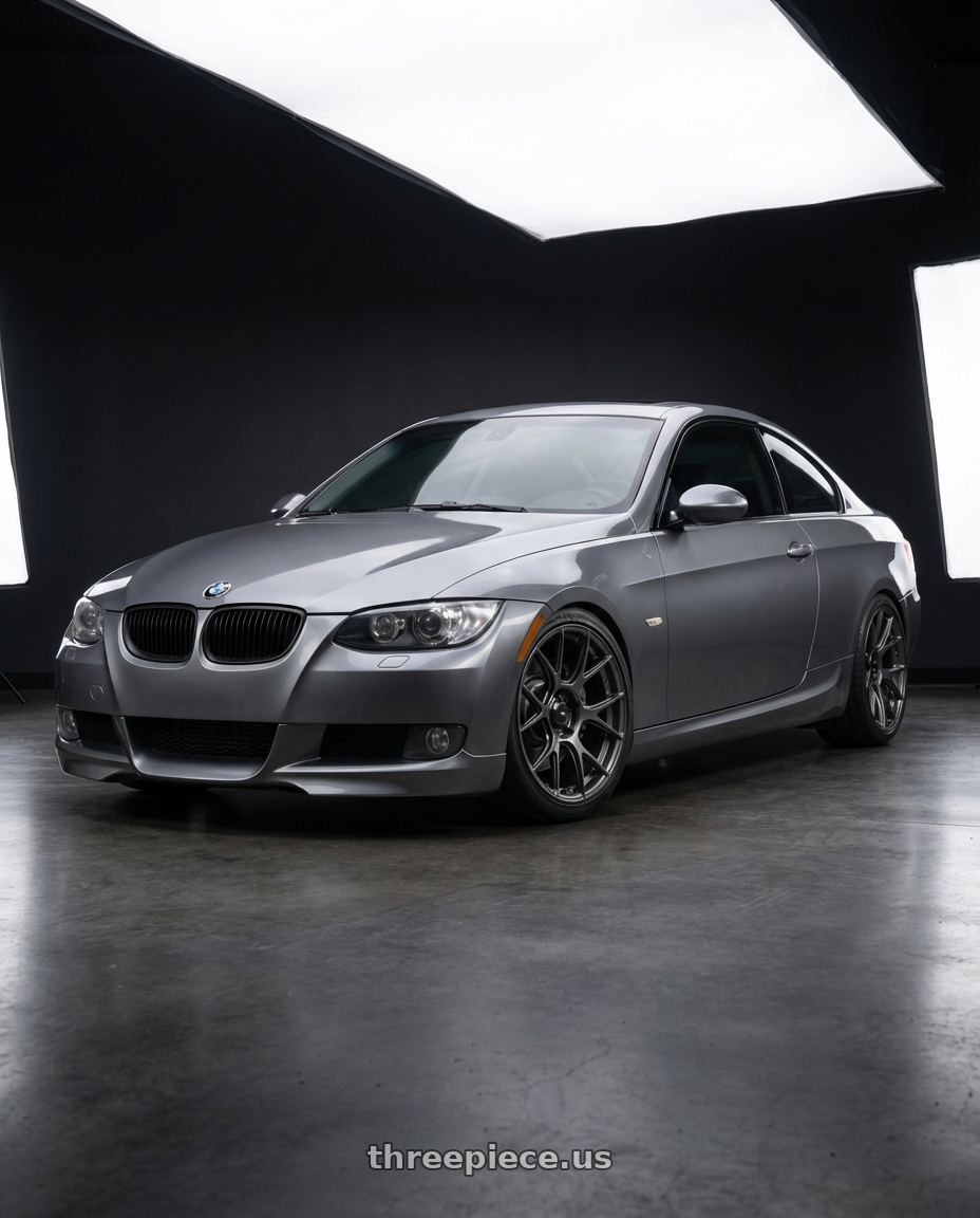 2008 BMW 335i E92 with Konig Ampliform 5x120 18x8.5+32 Dark Metallic Graphite wheels