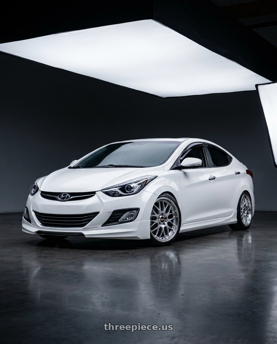 2014 hyundai elantra white with BBS RS-GT 5x114.3 19x10.0+40 Diamond Silver wheels