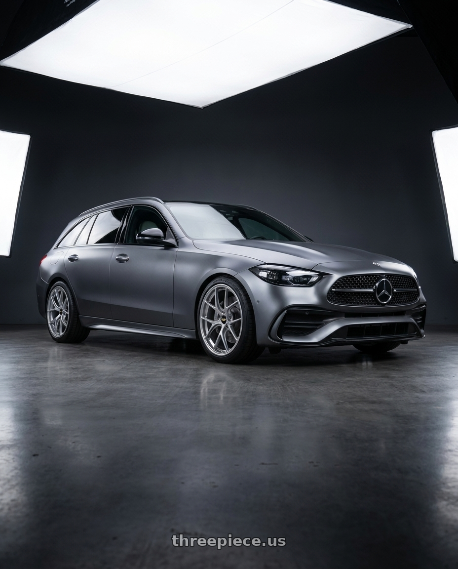 2026 Mercedes-Benz C300 Estate with BBS RI-D 5x114.3 20x9.5 +48 Diamond Sliver wheels