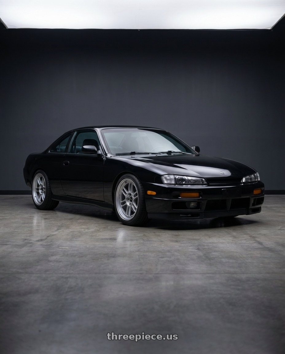 1997 issan 240sx  with Enkei RPF1RS 5x114.3 18x9.5+12 Silver wheels