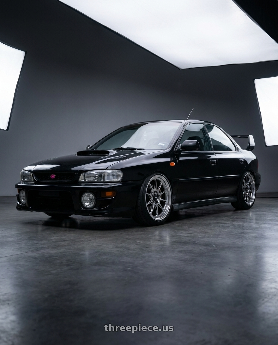 1998 Subaru Impreza GC8 with Konig Countergram 5x100 17x8+40 Hyper Chrome / Machined Lip wheels