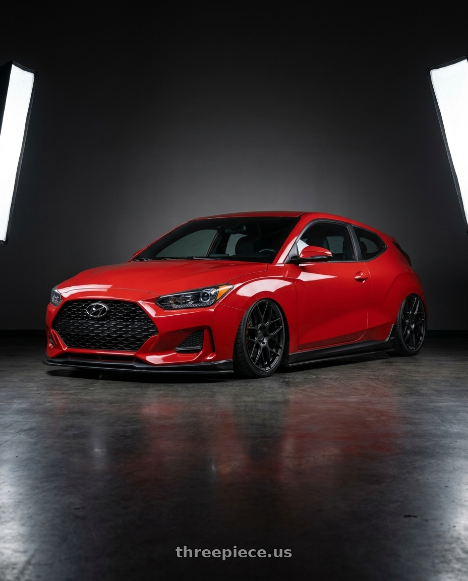 2022 Hyundai Veloster N with Aodhan AFF2 5x114.3 19x8.5+35 Matte Black wheels