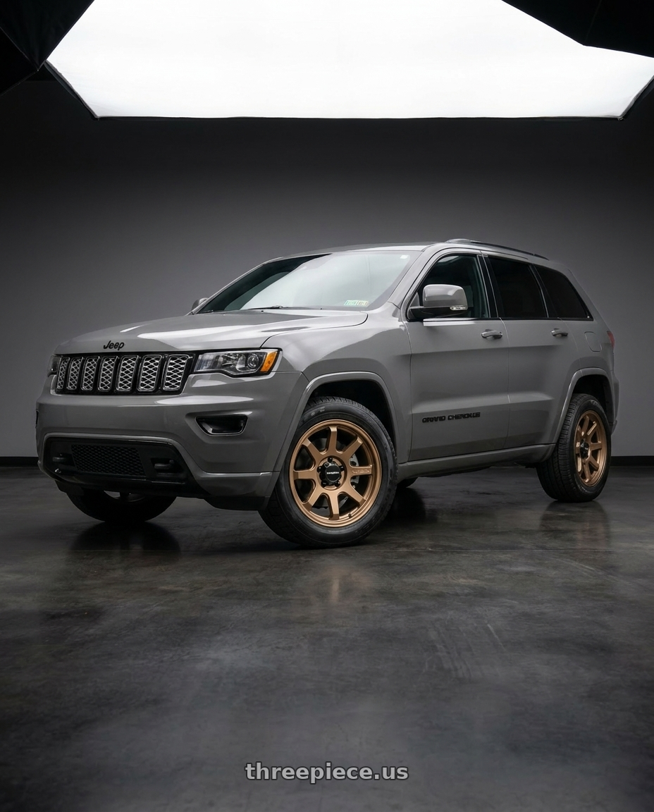 2021 Jeep Grand Cherokee Overland with Vision Off-Road 351 Flow 5x127 17x8+30 Bronze wheels
