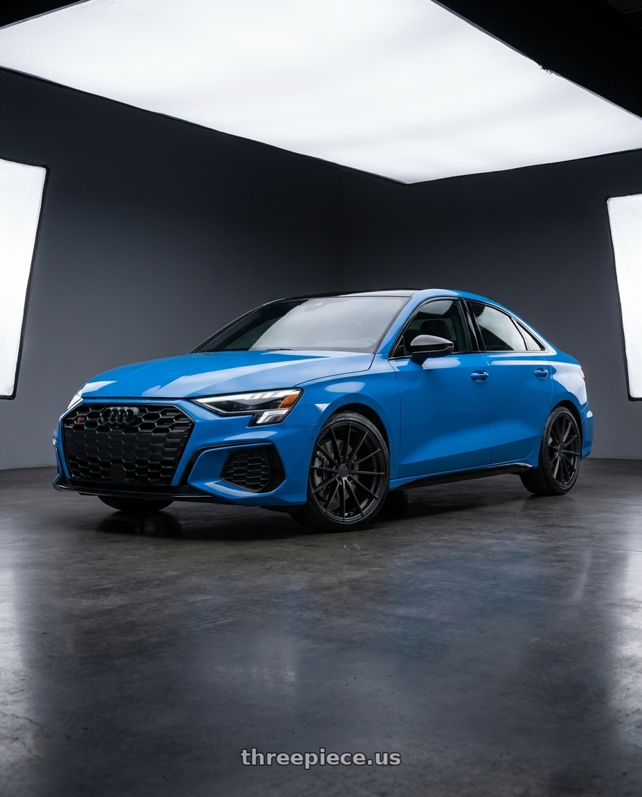 2023 Audi S3 with TSW TW005 GOODWOOD 5X112 19x8.5 +42 MATTE BLACK wheels
