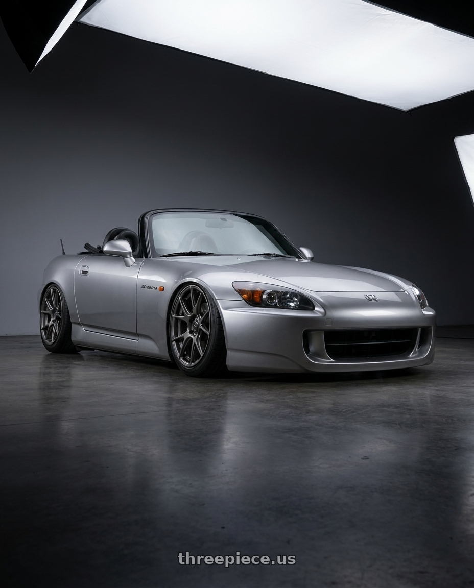 2009 Honda S2000 with Konig Ampliform 5x114.3 18x8.5+45 Dark Metallic Graphite wheels