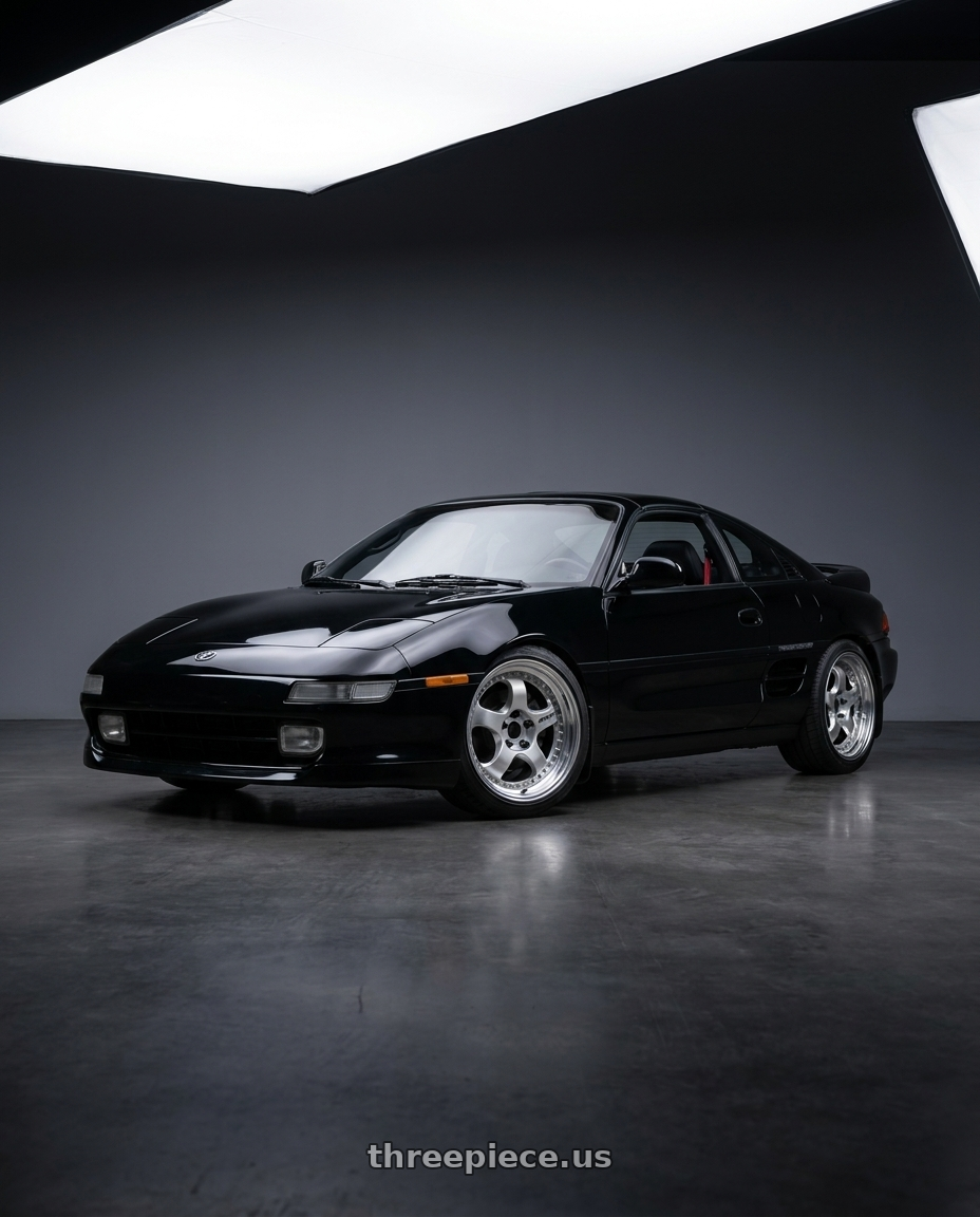 1993 Toyota MR2 with Work Meister S1 3P 5x114.3 17x7+36 W Disk Silver wheels