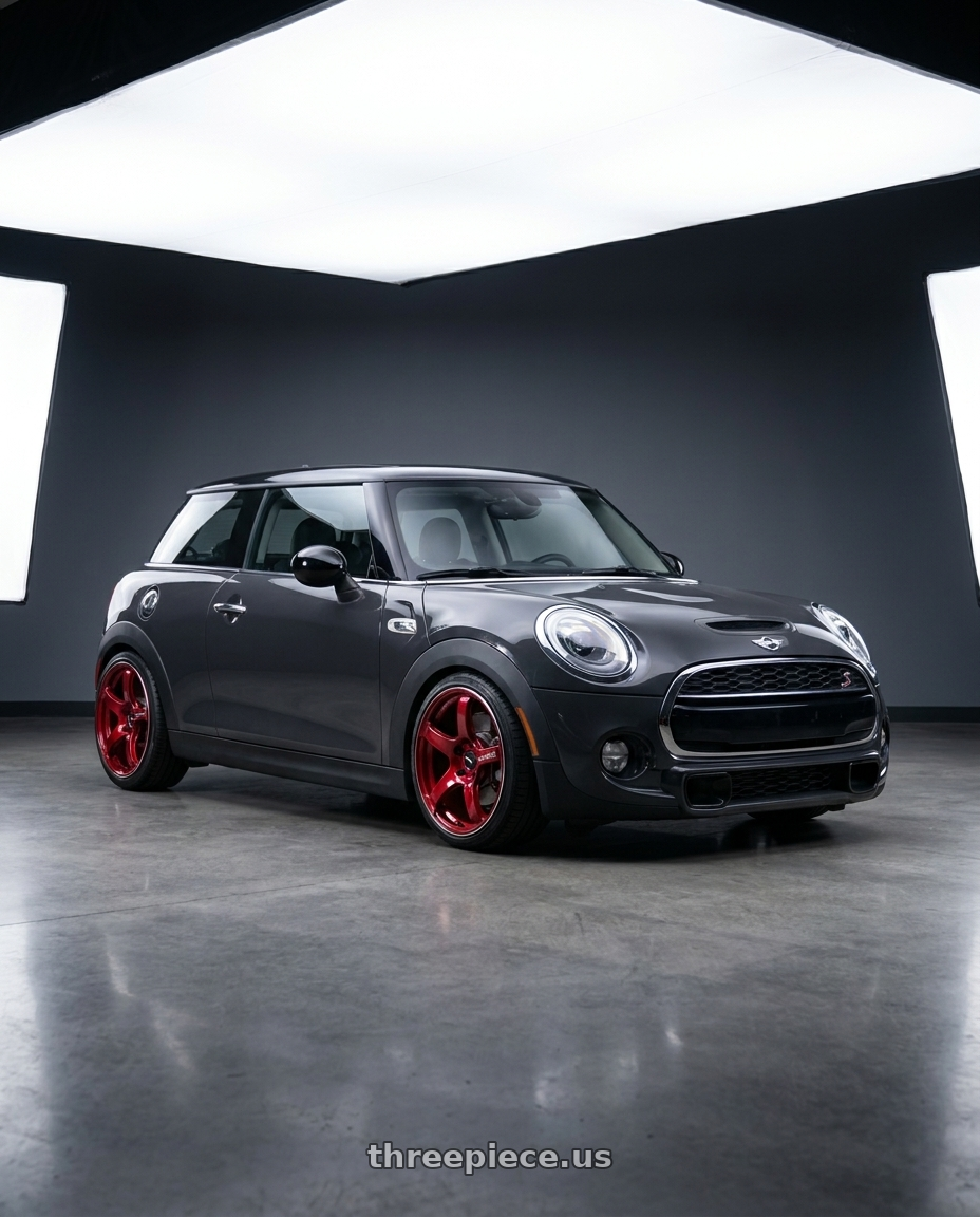 2016 Mini Cooper S with Advan Racing TC4 5x112 18x7.5 +48 RACING CANDY RED & RING wheels