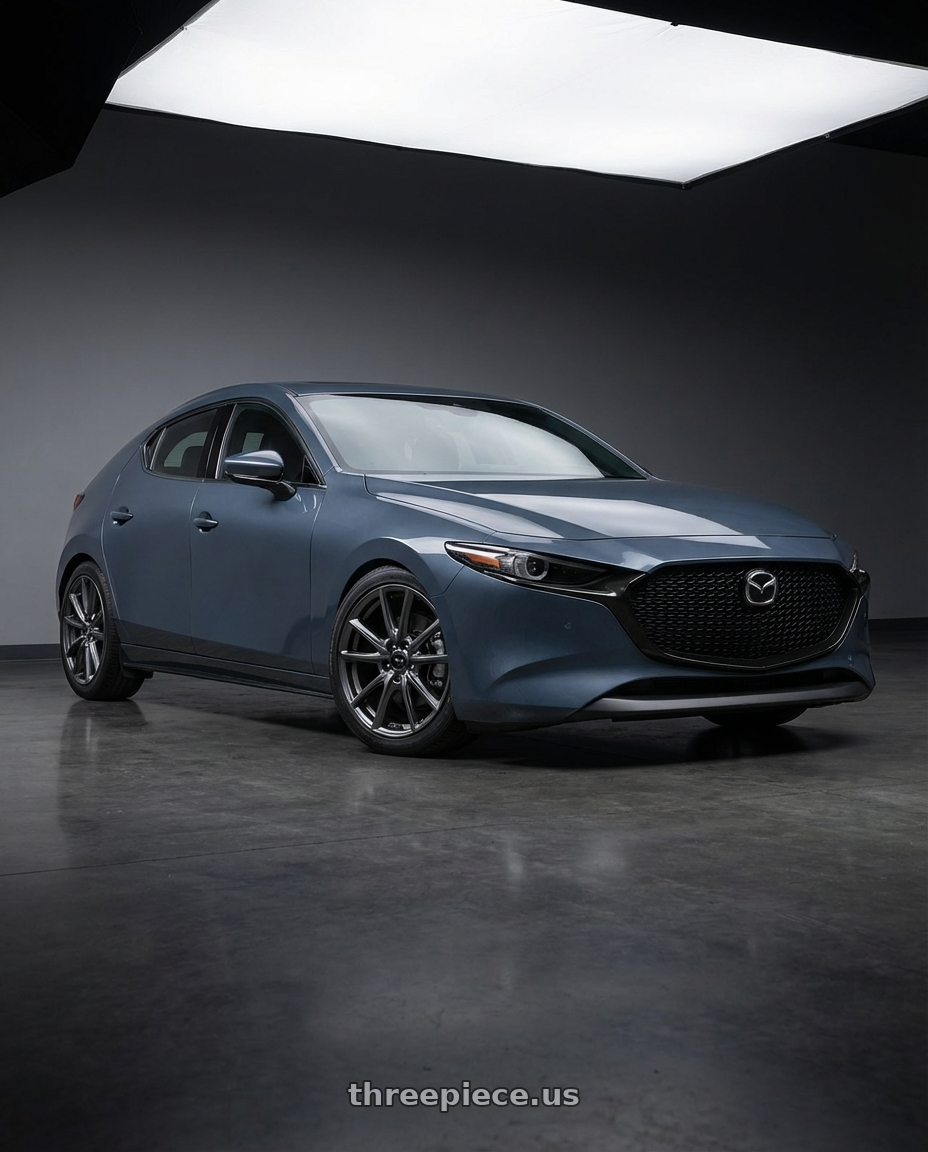 2023 Mazda Mazda3 Turbo with Konig Ampliform 5x114.3 18x9.5+35 Dark Metallic Graphite wheels