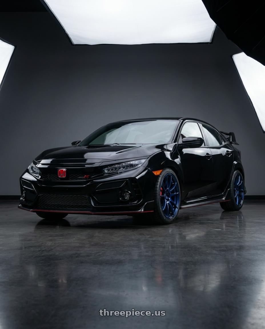 2021 Honda Civic Type R with Gram Lights 57XR 5x120 18x9.5 +38 ETERNAL BLUE PEARL wheels