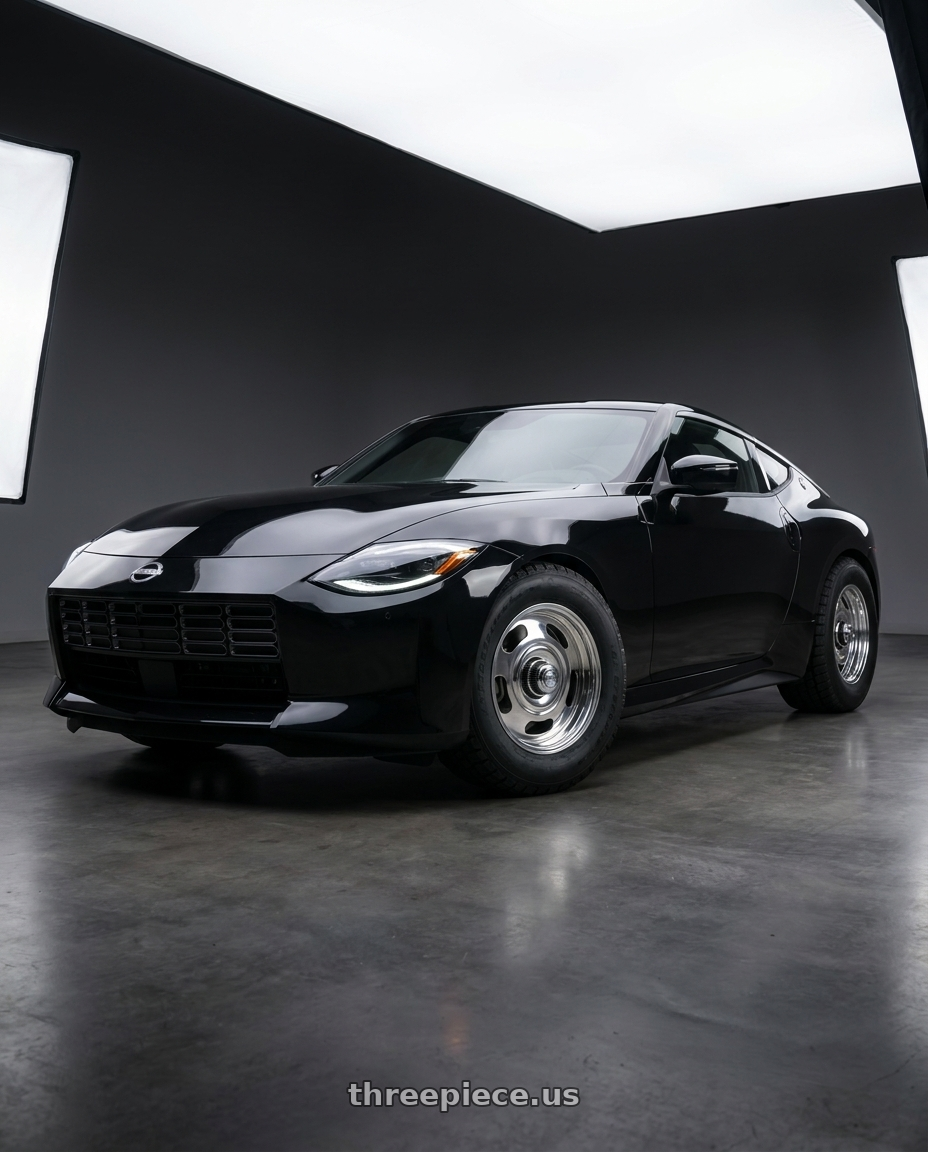 2024 Nissan Z Sport with American Racing Vintage RALLY 5x120.65 18x8 +19 Two-piece Polished wheels