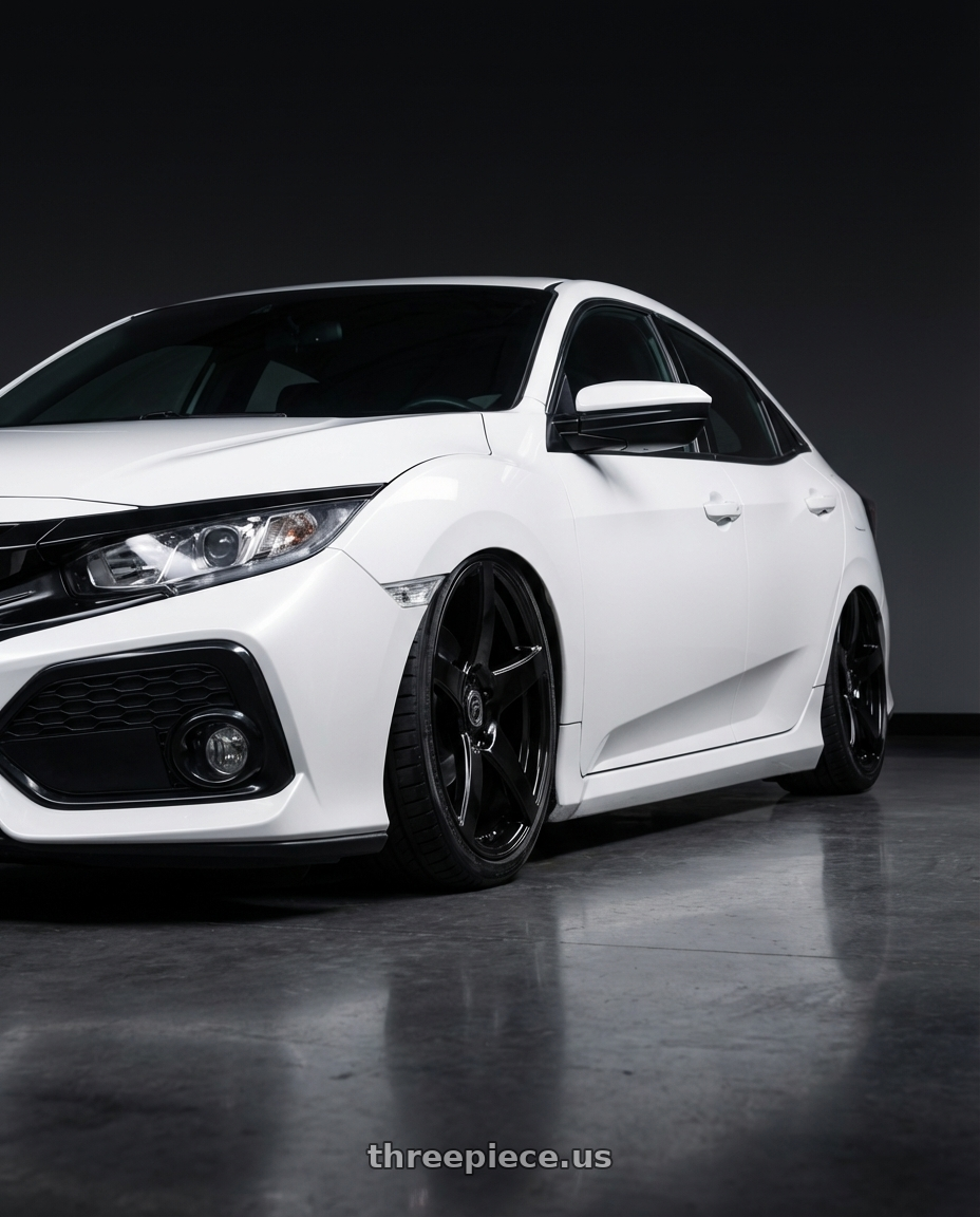 2024 Honda Civic with Forgestar CF5 5x114.3 19x10 +42 Gloss Black wheels