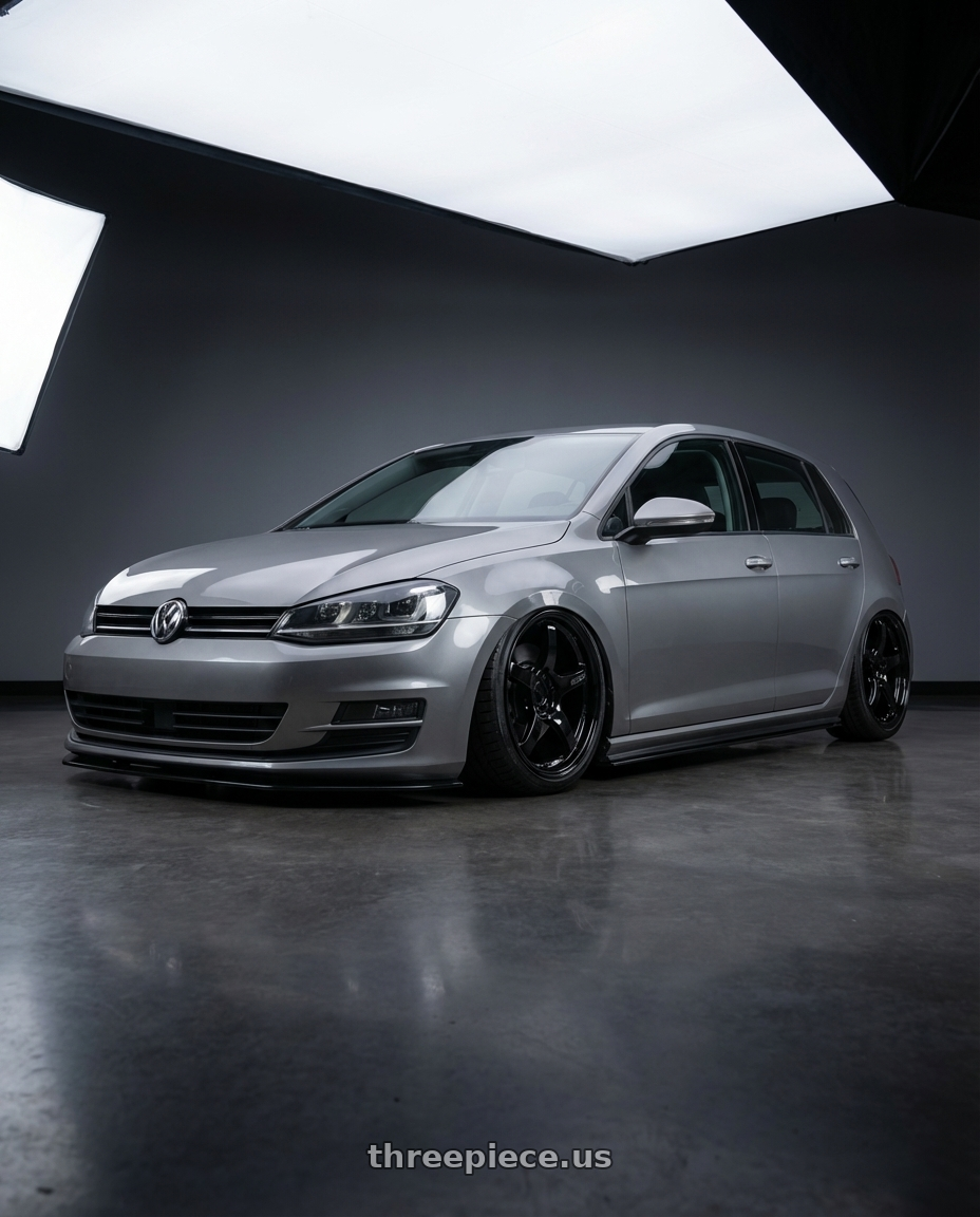 2019 Volkswagen GTI MK7 with Gram Lights 57CR 5x112 19x9.5+25 Glossy Black wheels