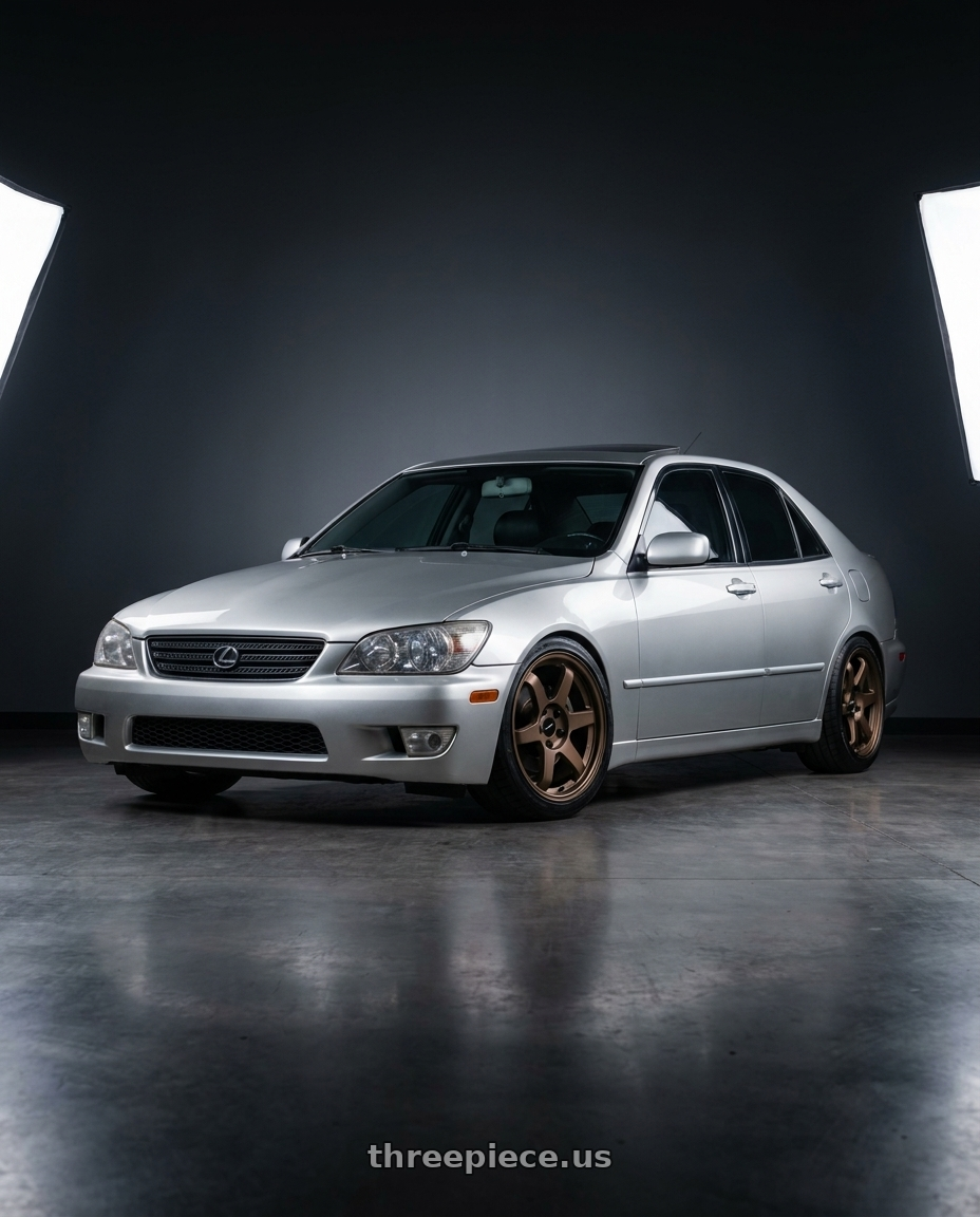 2002 Lexus is300 with KATANA RACING KR08 5x114.3 17x7.5 +40 Matte Bronze wheels