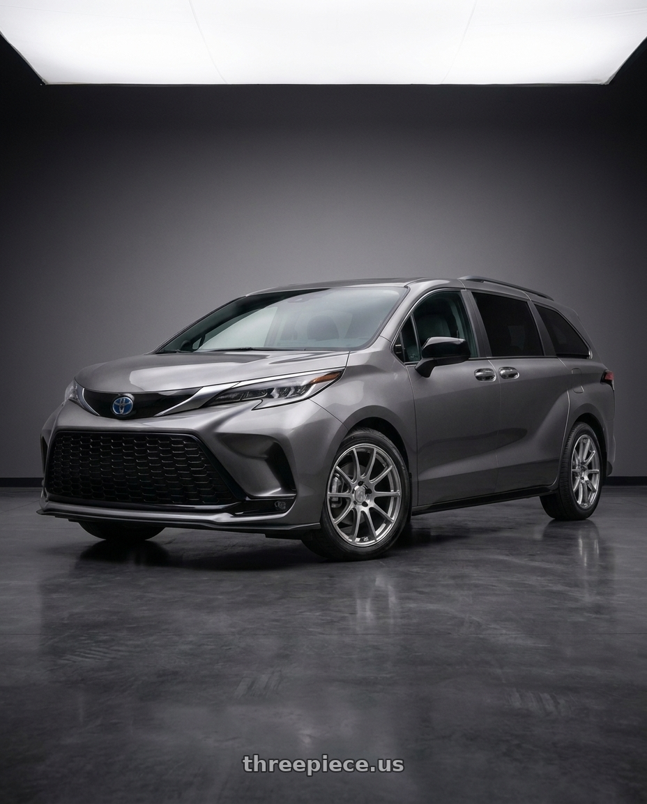 2026 toyota sienna xse with Work Emotion Zr10 5x100 18x8.5 +38 Glim Black Diamond Rim cut wheels