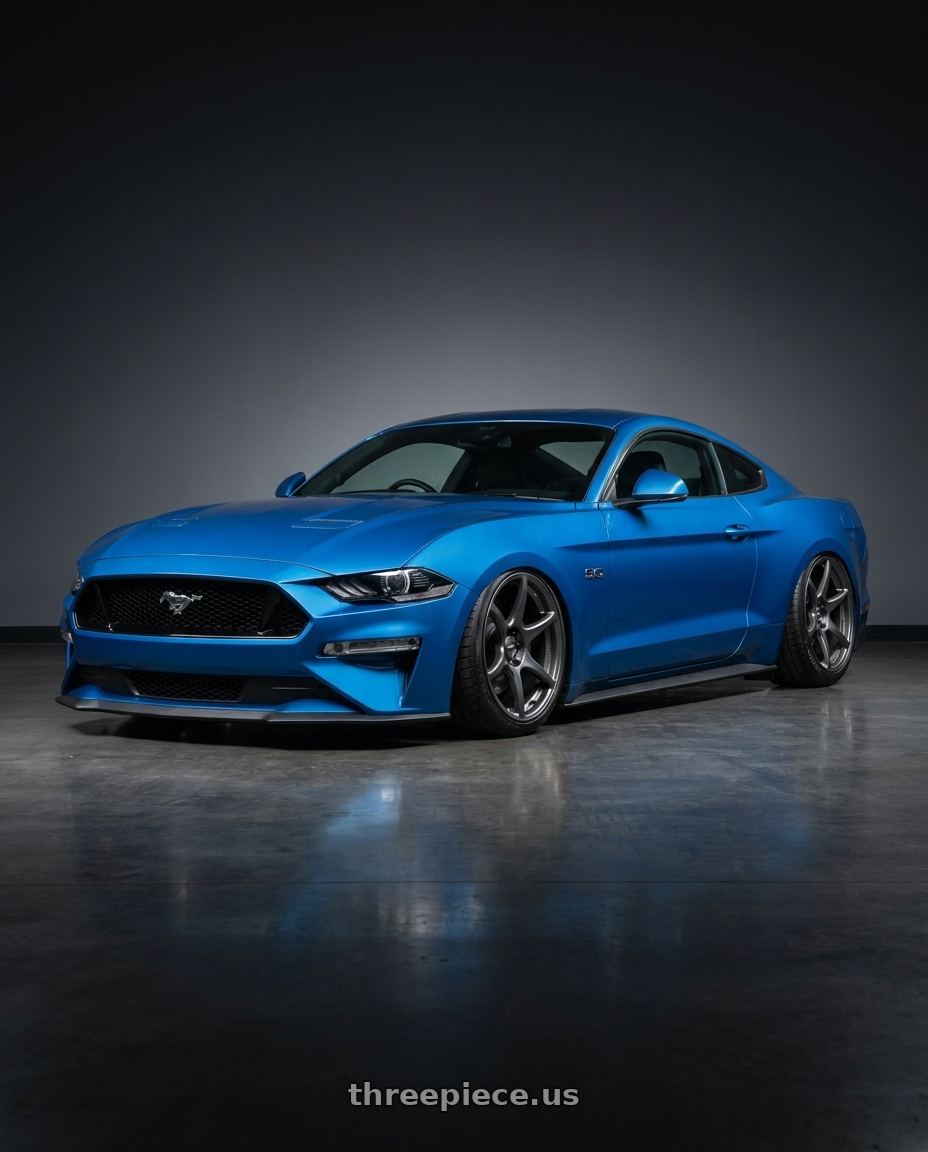 2022 Ford Mustang GT with Kansei K11G Tandem 5x114.3 19x9.5 22 Gunmetal wheels