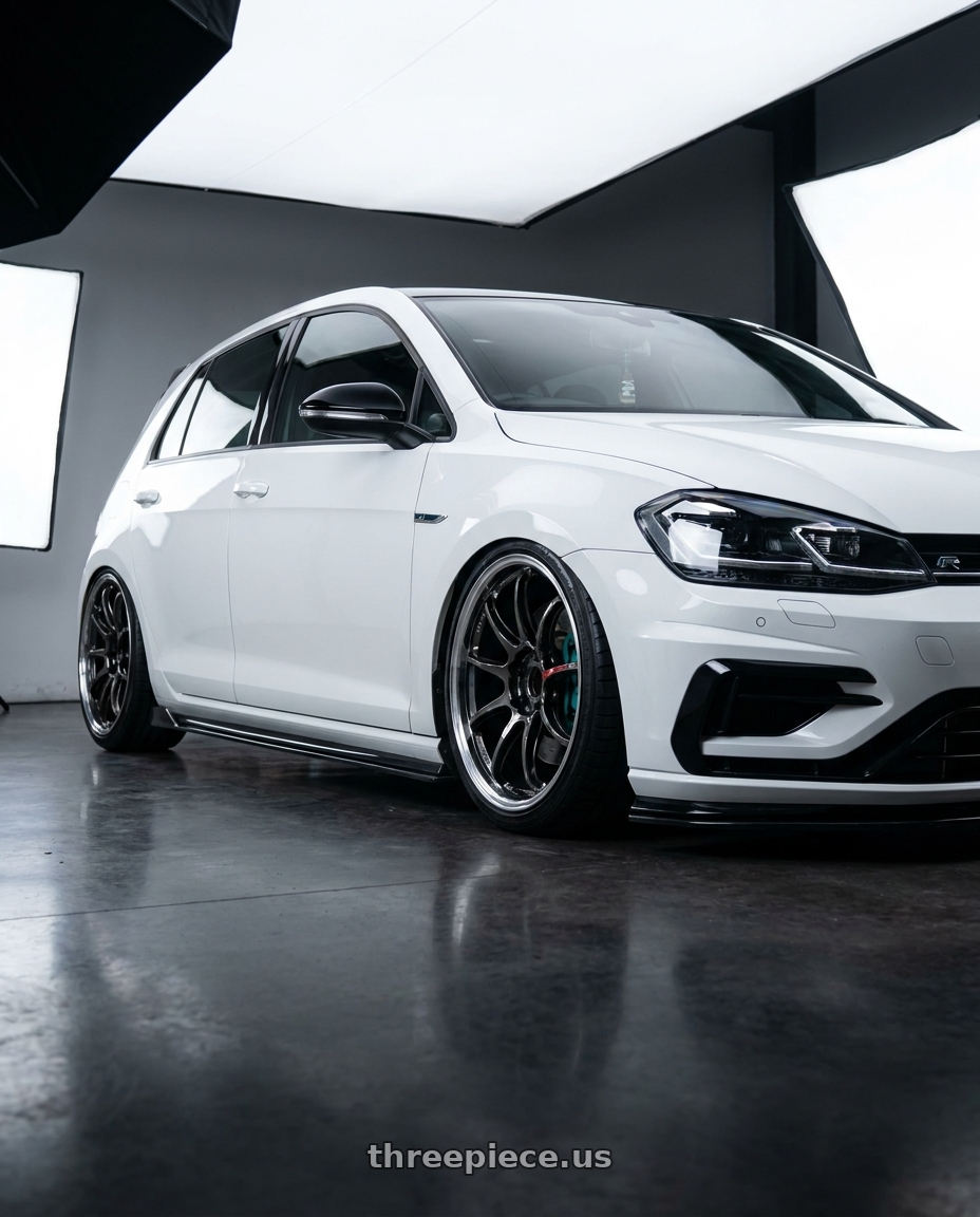 mk7.5 golf r 2018 with Work Emotion Zr10 5x112 18x8.5 +38 Glim Black Diamond Rim cut wheels