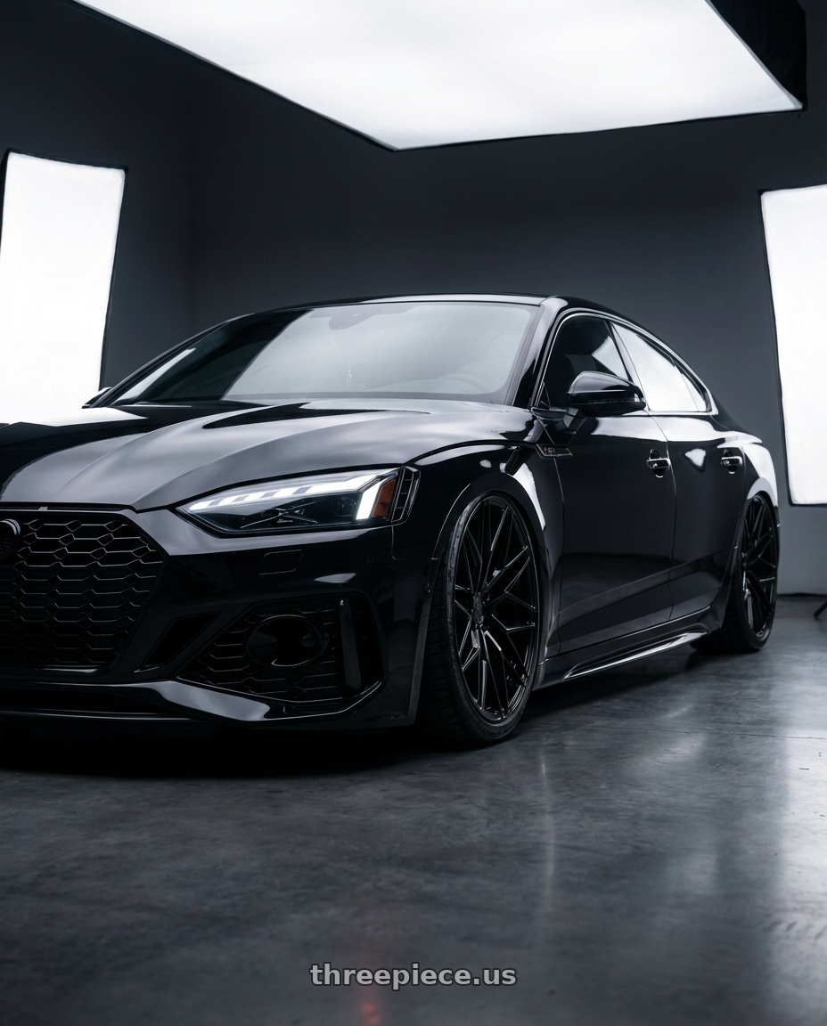 2022 Audi RS5 with Avant Garde Wheels M520R 5X112 20x9 +32 Gloss Black wheels