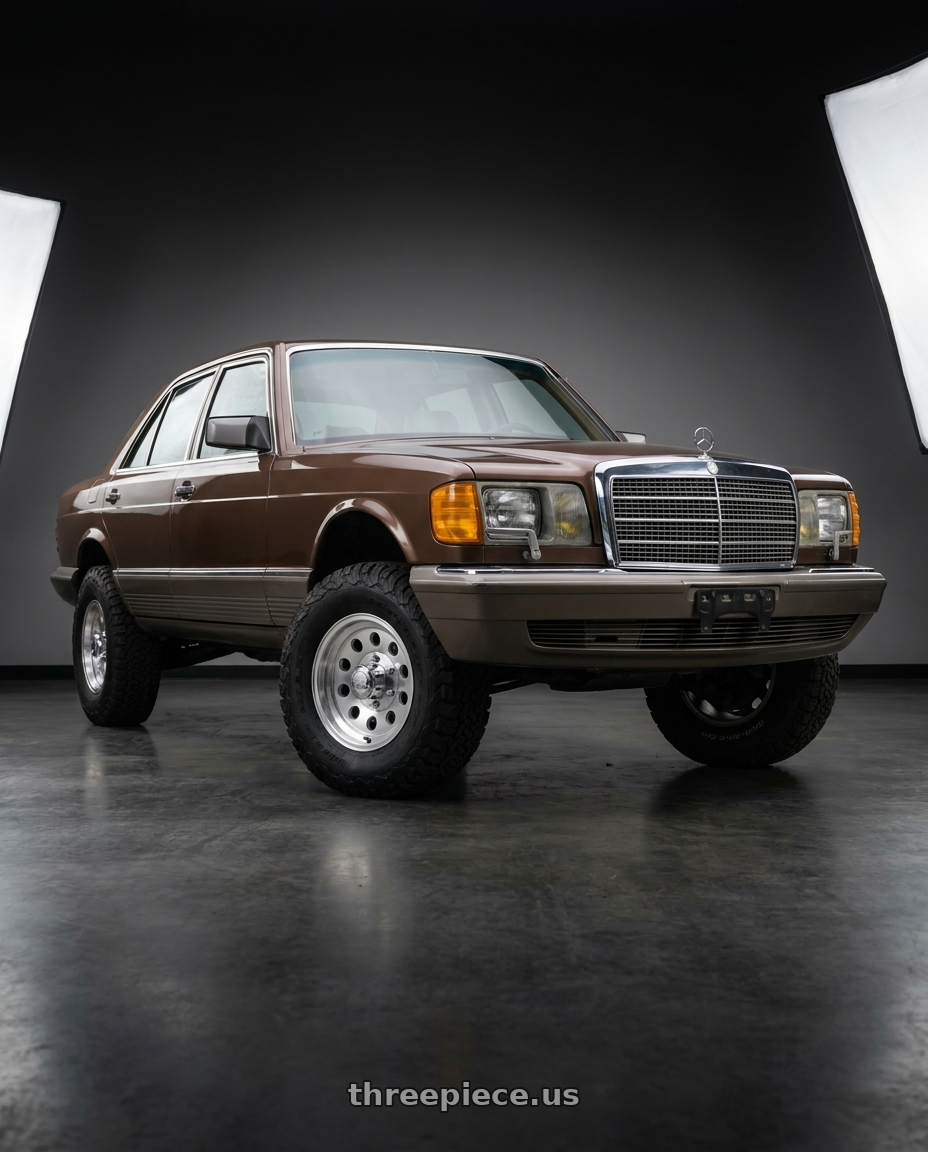 1983 Mercedes Benz 300SD Brown with Allied - Pacer 881MC 5x114.3 15x6 0 Machined wheels