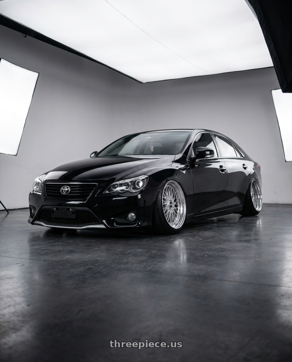 2007 toyota mark x with BBS Super 5x112 19x8.5 +43 Diamond Silver wheels