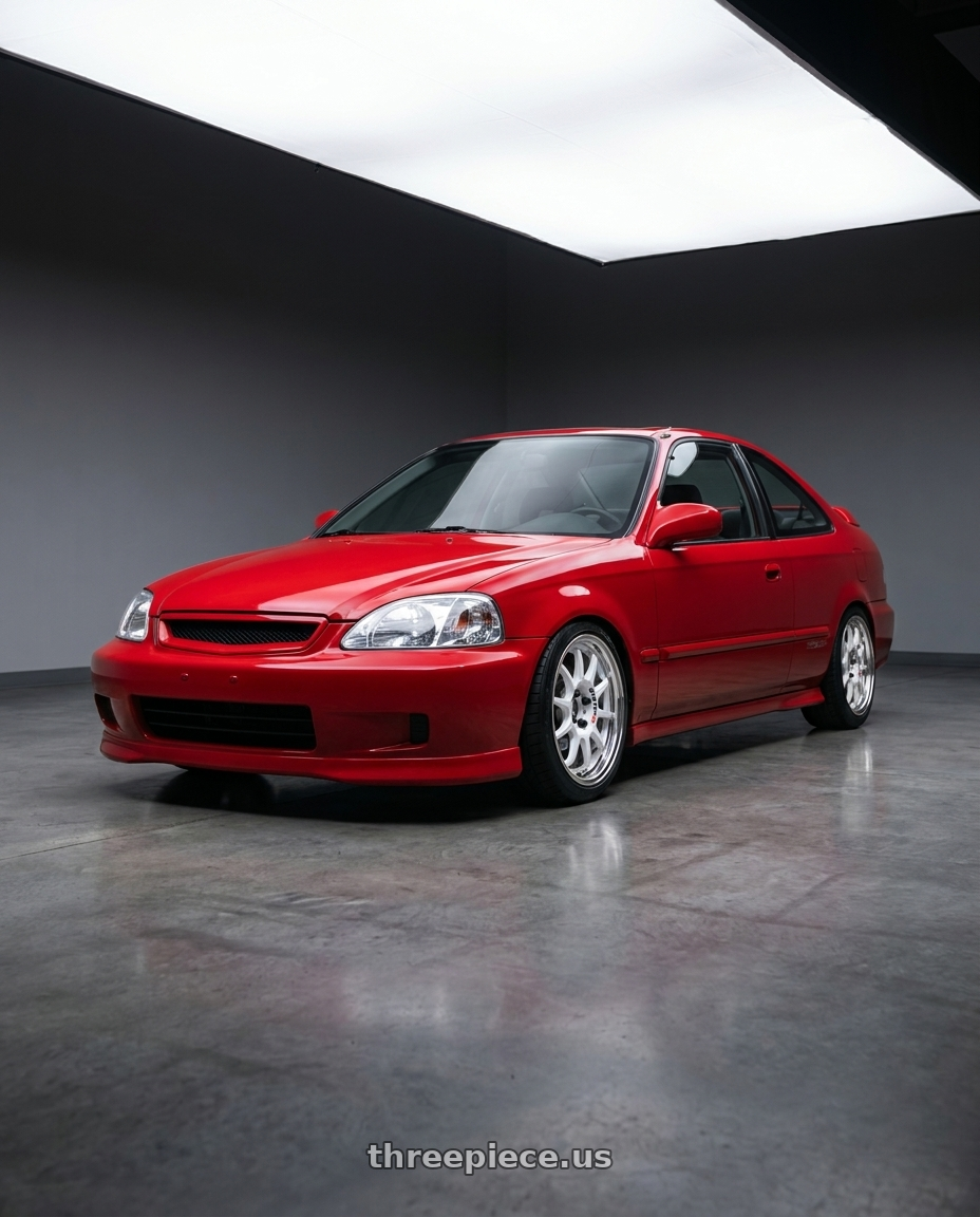 2001 Honda Civic Si Milano with Work Emotion Rs11 2p 4x100 16x7 45 white wheels