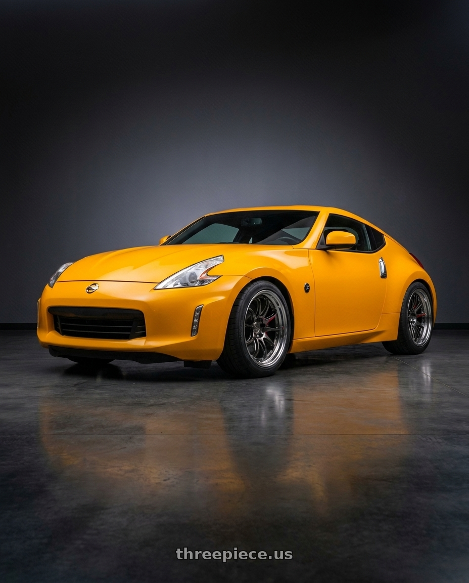2017 Nissan 370z with Work Zr10 2P 5x114.3 18x9.5 +18 Glim Black wheels