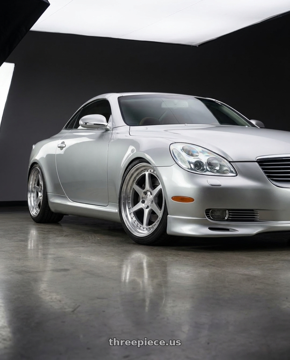 2003 Lexus SC 430 with Aodhan DS09 5x114.3 19x8.5+35 Silver w/Machined Face wheels
