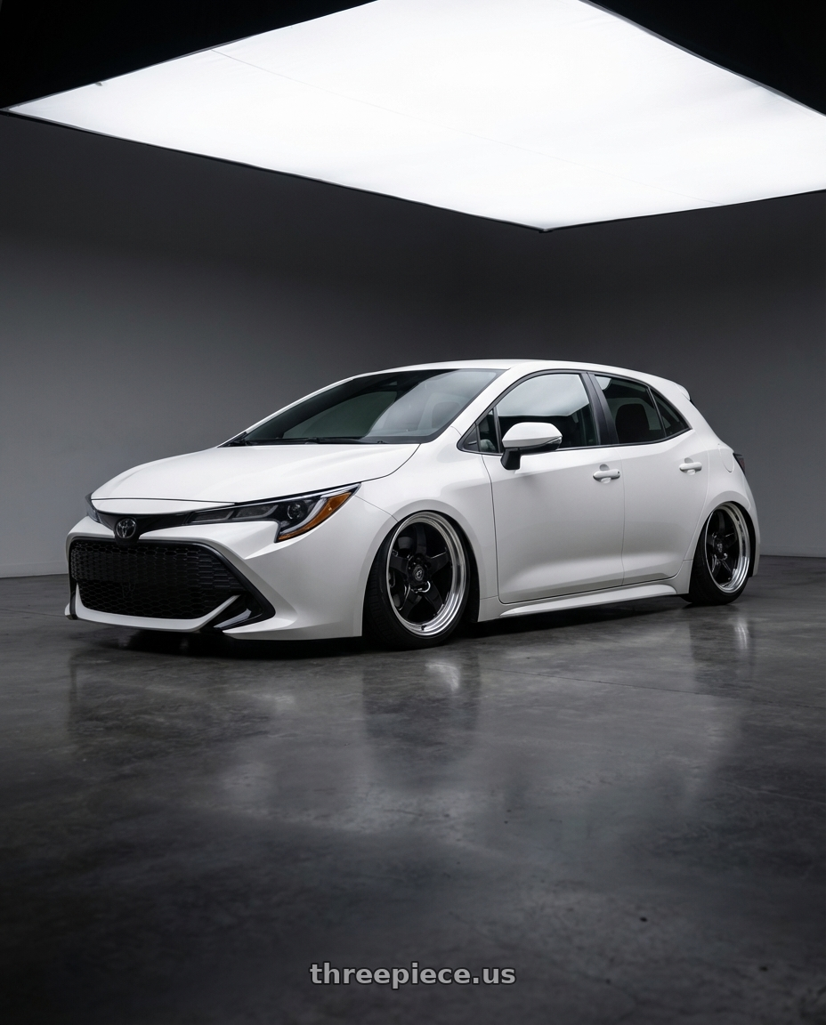 2023 Toyota Corolla Hatchback with Forgestar D5 Drag 5x114.3 18x10 +22 Gloss Black Machined wheels