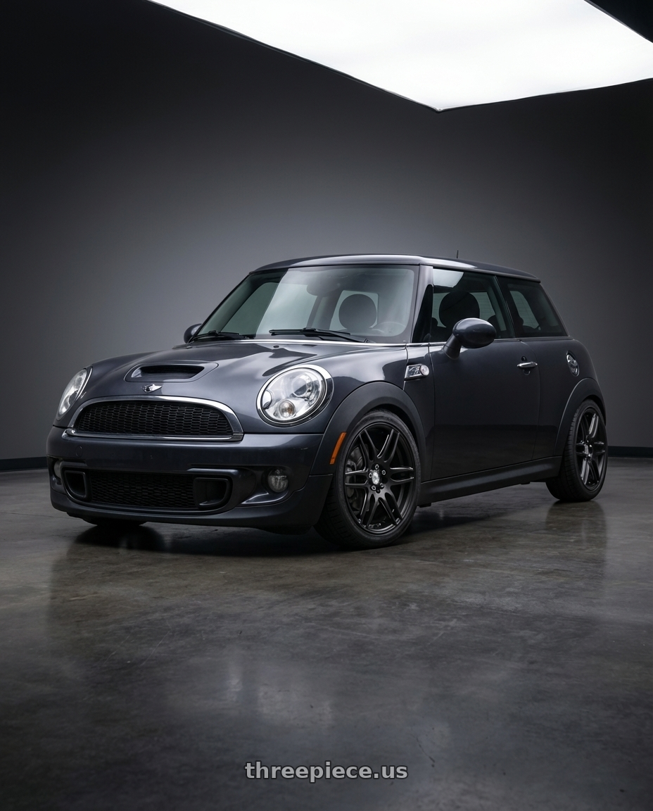 2010 Mini Cooper S R56 with Niche 1PC M106 NR6 4X100/4X108 17X7.5 +45 MATTE BLACK MILLED wheels