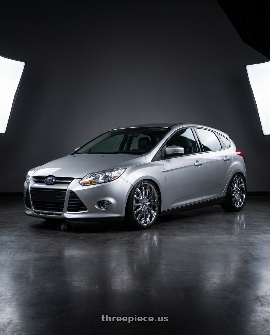 2014 ford focus mk3 1.6 silver with Mazzi Hype 351 5x108/5x114.3 20x8.5+40 Chrome wheels