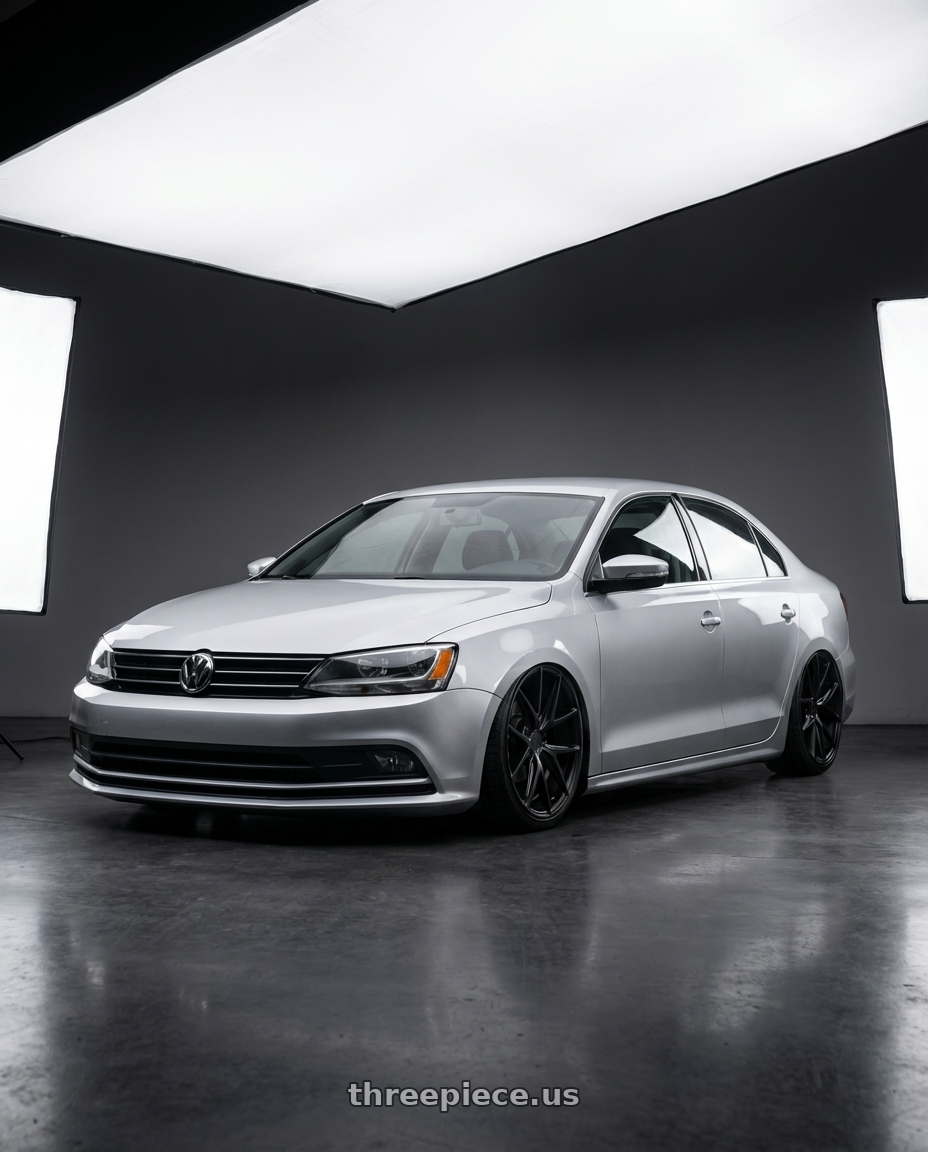 2016 Volkswagen Jetta GLI MK6 with Niche 1PC M117 MISANO 5X112 18X8 +42 MATTE BLACK wheels