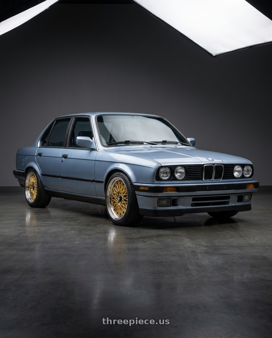 1991 bmw 325i with SSR Formula MESH 4X100 16X7+26 NR Disk Fm Gold wheels