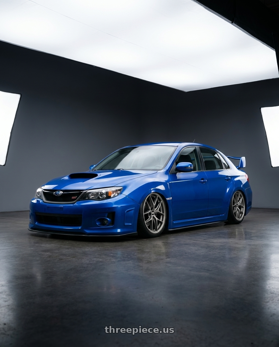 2012 Impreza Wrx Sti with BBS CC-R 5x114.3 19x8.5+30 Satin Platinum wheels