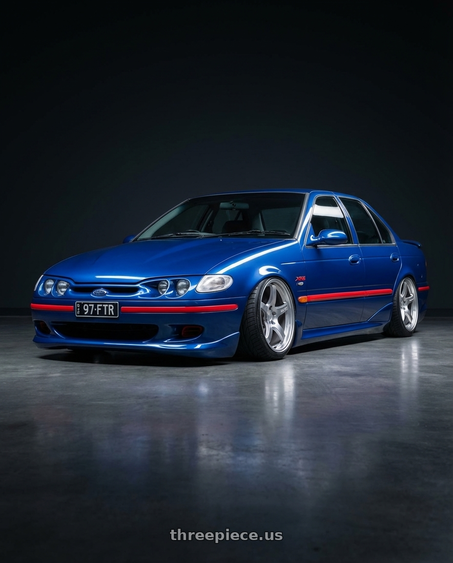 1997 ford falcon with Gram Lights 57CR 5x114.3 18x9.5+38 Grace Silver wheels